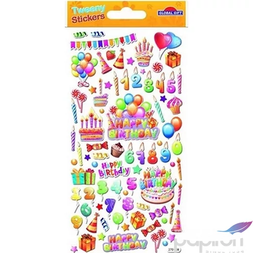 Matrica Tweeny Happy Birthday 9x17,5cm 