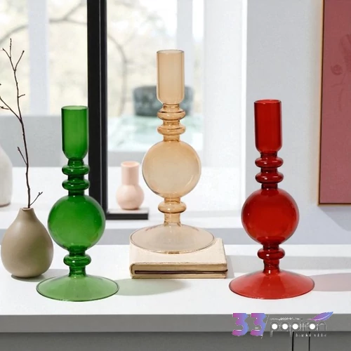 Mécsestartó 24' üveg, 3féle 19cm sdkae