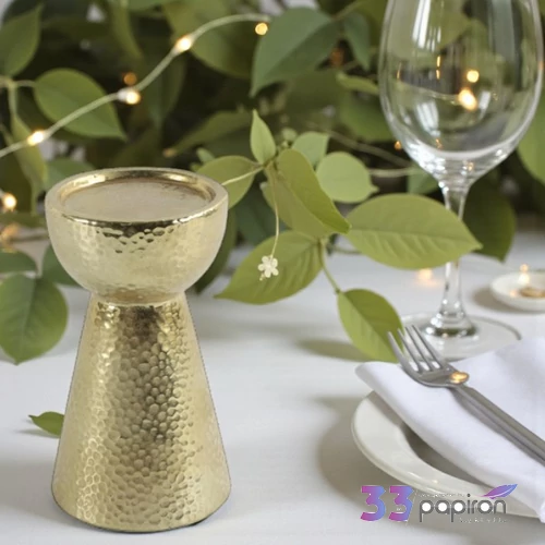 Mécsestartó arany Tealight rd Mikela M gold 20cm Holland DST53