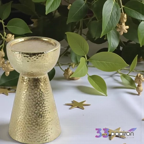 Mécsestartó arany Tealight rd Mikela M gold 20cm Holland DST53