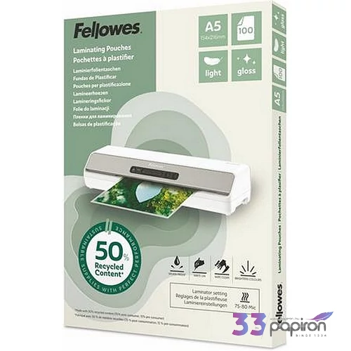 Meleglamináló fólia 80 mikron FELLOWES 