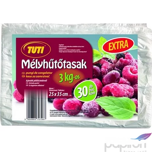 Mélyhűtőzacskó 3kg 30db TUTI Extra