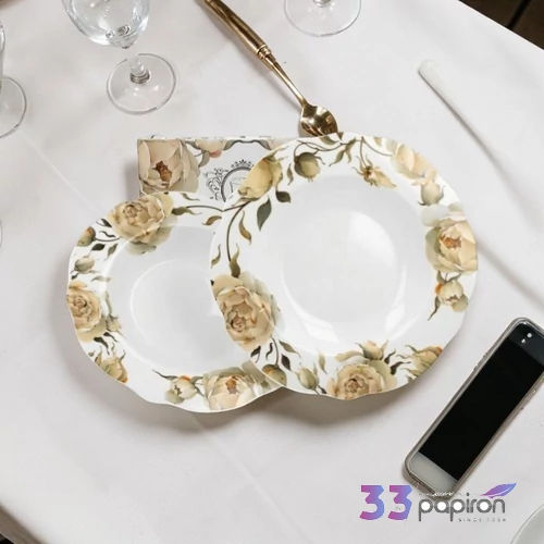 Mélytányér porcelán ENGLISH ROSES WHITE 2 db/készlet Díszdobozban