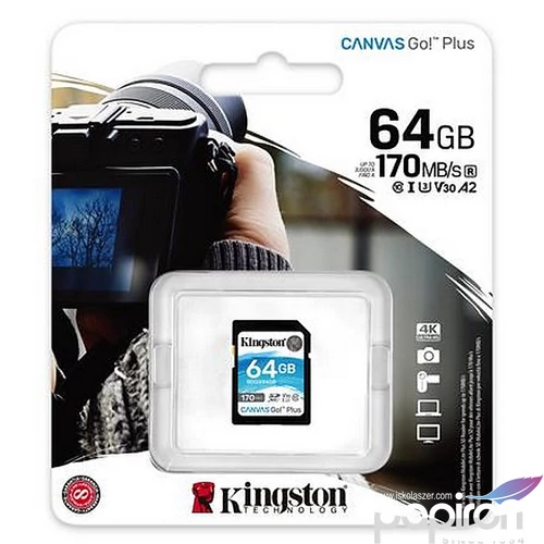 Memóriakártya SDXC 64GB C10/UHS-I/U3/V30 KINGSTON Canvas Go! Plus