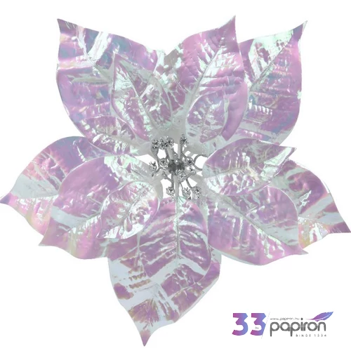 Mikulásvirág karácsonyi 24' csiptetős, fényes 25cmx25cmx8cm sdkae