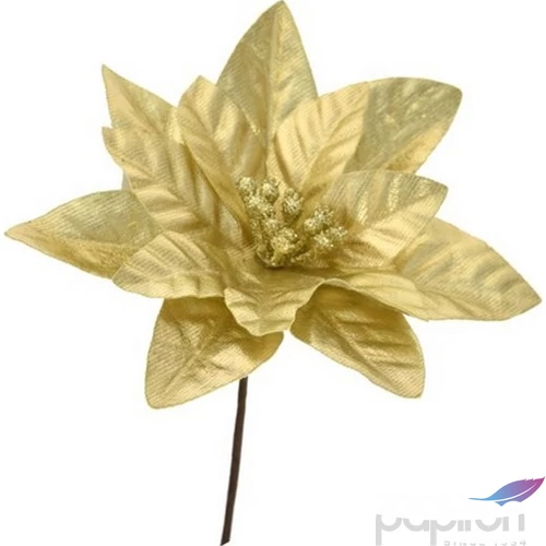 Mikulásvirág textil 21' betűzős, 16cm arany