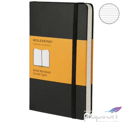 Moleskine Notesz fekete QP060F L vonalas kemény fedeles Notesz jegyzet
