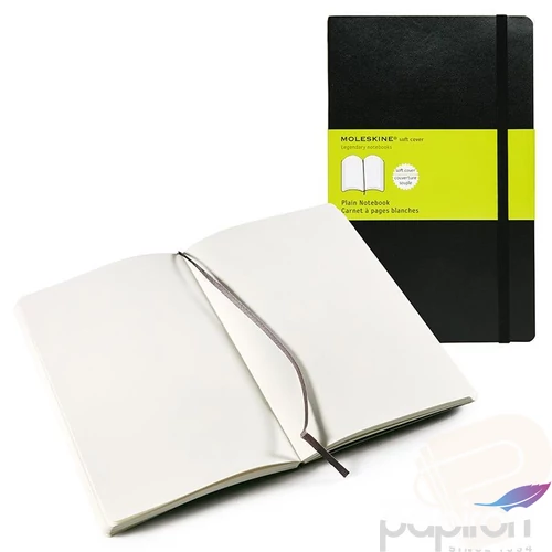 Moleskine Notesz fekete QP618 puha L sima kemény fedeles Notesz jegyzet