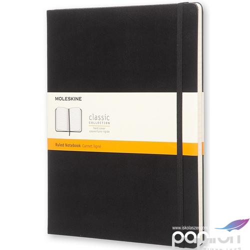 Moleskine Notesz kemény fekete Fekete XL VONALAS QP090
