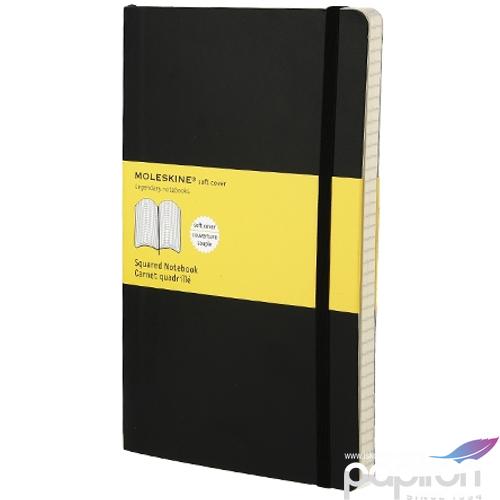 Moleskine Notesz puha fekete Fekete L KOCKÁS QP617
