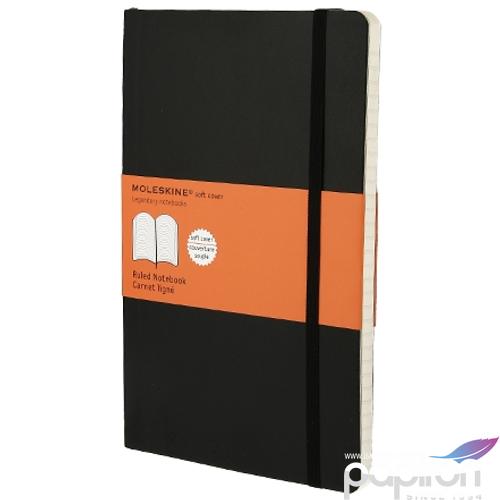 Moleskine Notesz puha fekete Fekete L VONALAS QP616