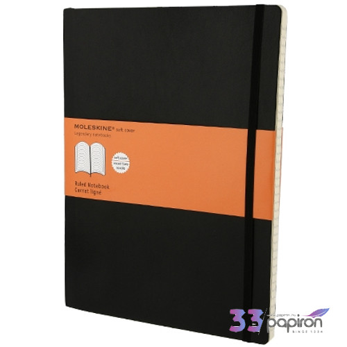 Moleskine Notesz puha fekete Fekete XL VONALAS QP621
