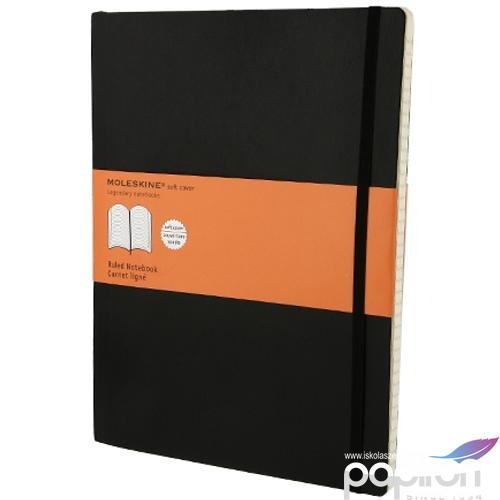Moleskine Notesz puha fekete Fekete XL VONALAS QP621