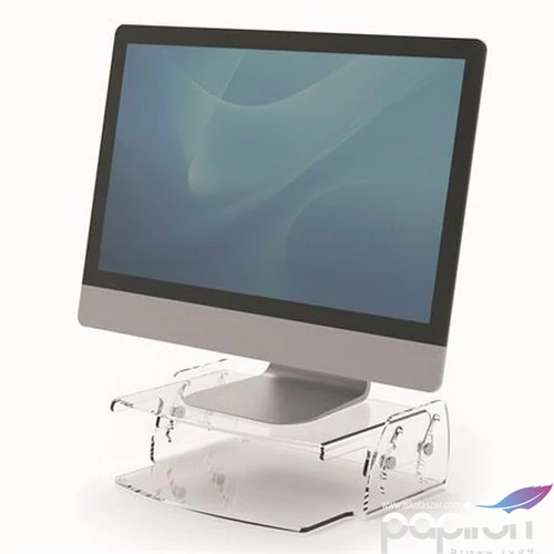 Monitorállvány Fellowes állítható, Clarity, átlátszó 