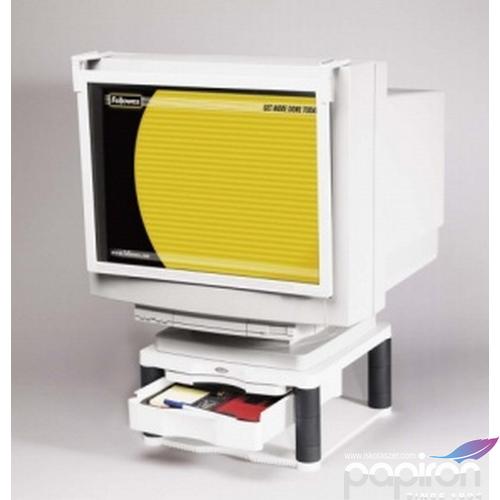 Monitorállvány Fellowes Premium Plus fiókkal ergonómikus platinaszürke