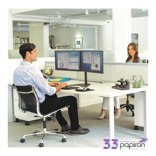 Monitortartó kar Fellowes Seasa Dual Horizontal, fekete