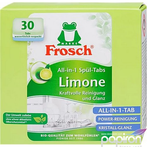 Mosogatógép tabletta 30db FROSCH zöldcitrom 
