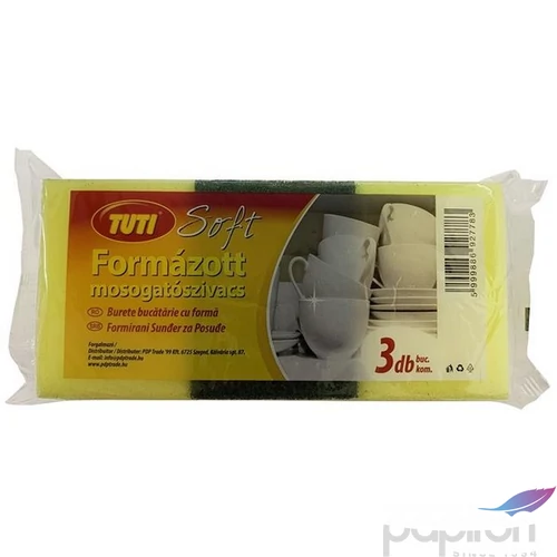 Mosogatószivacs formázott 3db TUTI Soft