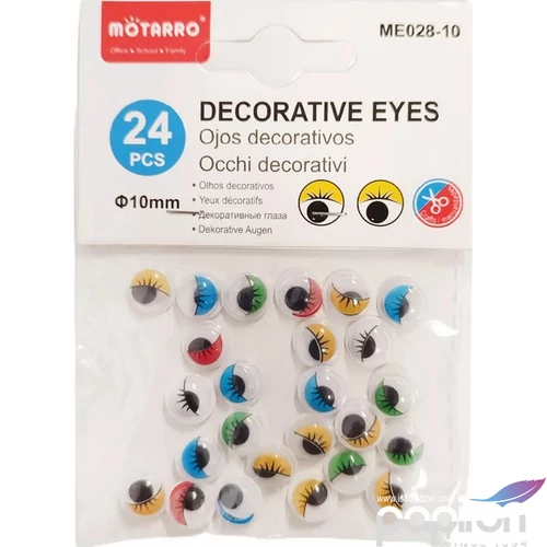 Mozgószem ragasztós 1cm 24db-os színes 25