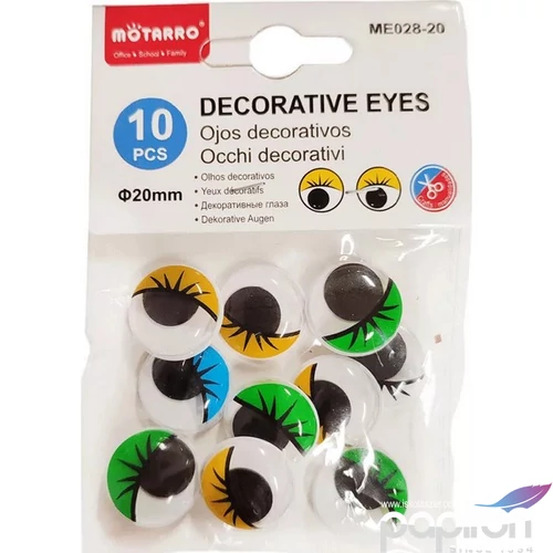 Mozgószem ragasztós 2cm 10db-os színes 25