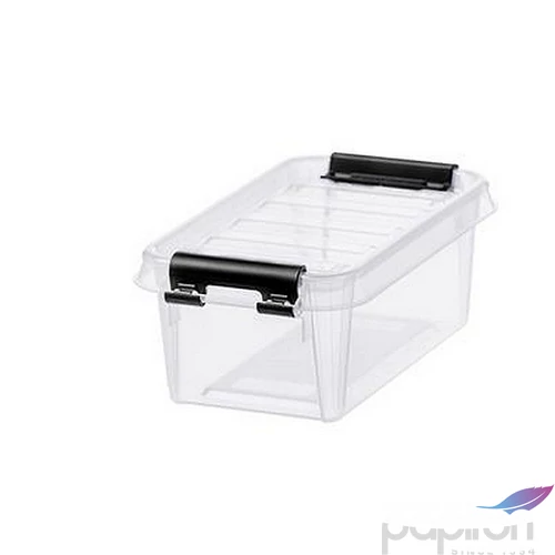 Műanyag tárolódoboz 0,3liter fekete fogantyúkkal SMARTSTORE Classic 0,5 átlátszó