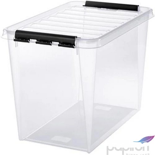 Műanyag tárolódoboz 61liter fekete fogantyúkkal SMARTSTORE Classic 65 átlátszó