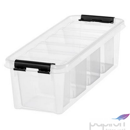 Műanyag tárolódoboz fekete fogantyúkka 4 rekeszes SMARTSTORE Classic 4 átlátszó