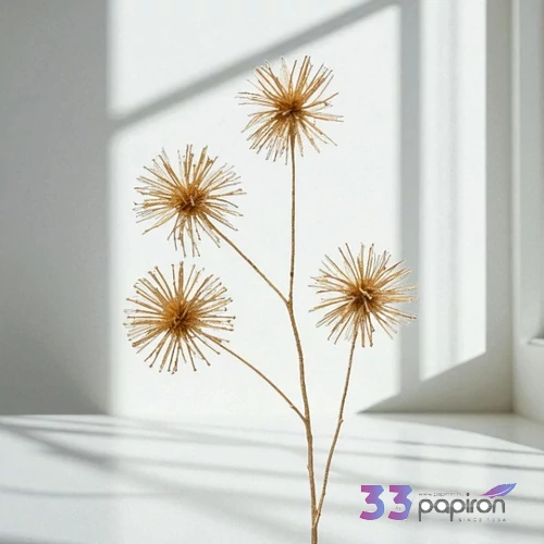 Selyemvirág - művirág 24' arany, 4 virág 85cmx18cmx8cm sdkae