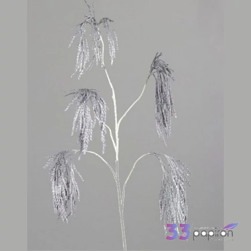 Selyemvirág - művirág Amarant glitteres műanyag, 116cm ezüst