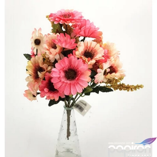 Selyemvirág - művirág gerbera csokor rózsaszín 