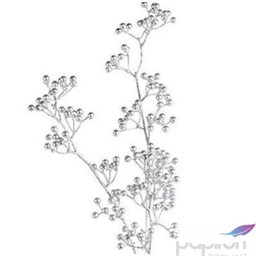 Selyemvirág - művirág bogyós Berry branch silver 92cm ezüst SDDST53