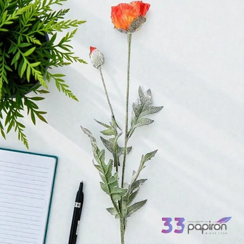 Selyemvirág művirág pipacs Papaver Joleen orange narancssárga mákvirág Holland DST53