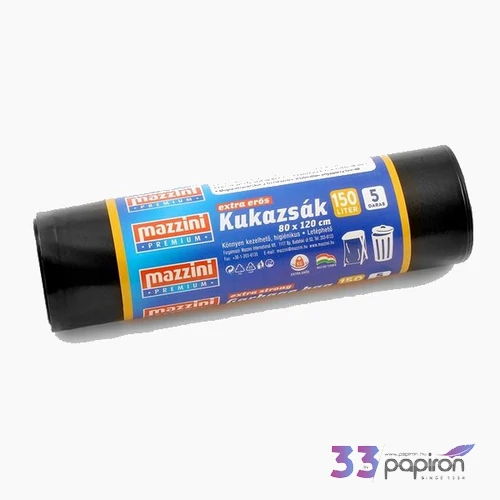 Nagykukazsák extra erős 150 l 5db 80x120cm 40 µ MAZZINI Premium fekete