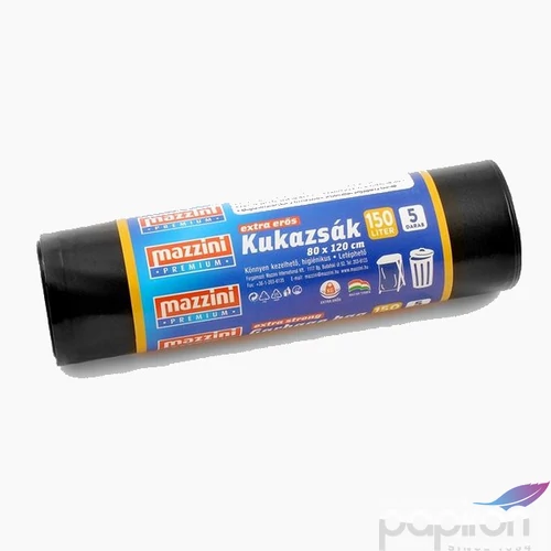 Nagykukazsák extra erős 150 l 5db 80x120cm 40 µ MAZZINI Premium fekete