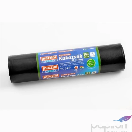 Nagykukazsák extra erős 200 l 5db 100x120cm40M MAZZINI Premium fekete