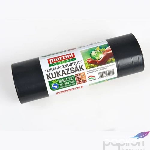 Nagykukazsák újrahasznosított 150 10db 80x120cm 25 µ MAZZINI fekete