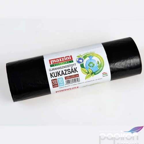 Nagykukazsák újrahasznosított 200 10db 100x120cm 30 µ MAZZINI fekete