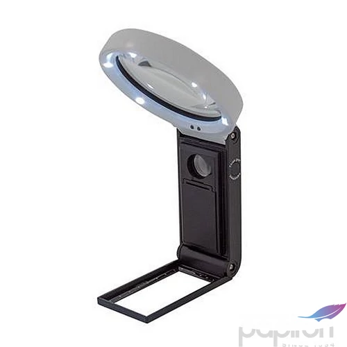 Nagyító 90mm kihajtható állvánnya LED fénnye WEDO fekete/fehér