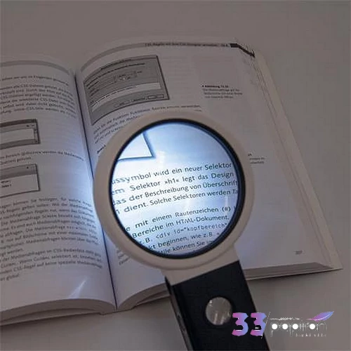 Nagyító 90mm kihajtható állvánnya LED fénnye WEDO fekete/fehér