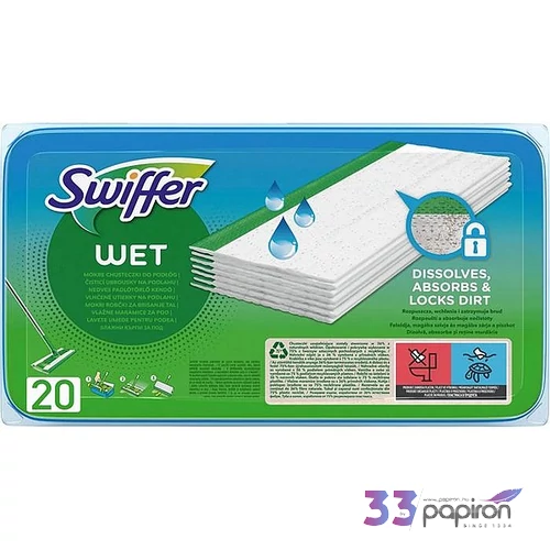 Nedves padlótörlő kendő utántöltő 20db SWIFFER Sweeper citrus illat