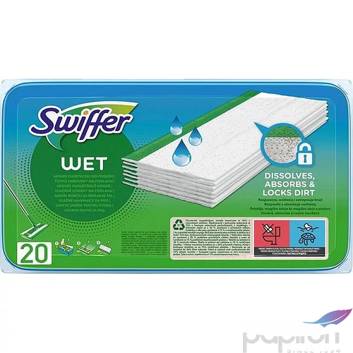 Nedves padlótörlő kendő utántöltő 20db SWIFFER Sweeper citrus illat