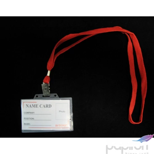 Névkitűző 92x59mm H-TONE pvc fekvő nyakbaakasztós