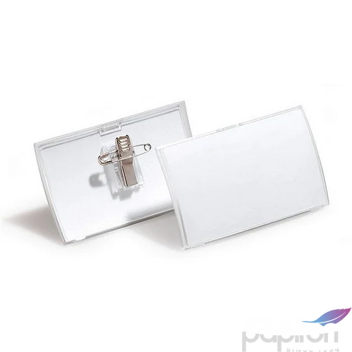 Névkitűző csíptetőve és tűve PP 40x75mm DURABLE CLICK FOLD