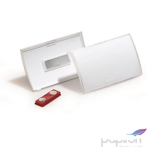 Névkitűző mágneses 54x90mm DURABLE CLICK FOLD áttetsző