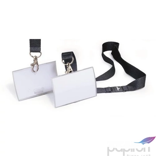 Névkitűző nyakbaakasztóval DURABLE CLICK FOLD 54x90mm áttetsző