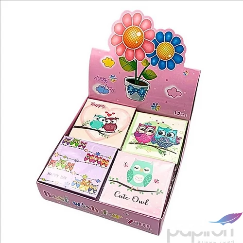 Notesz 8X8Cm baglyos mini 4 féle 