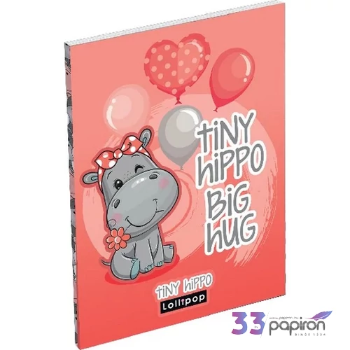 Notesz papírfedeles A7 Lizzy Lollipop Tiny Hippo Lizzy kollekció