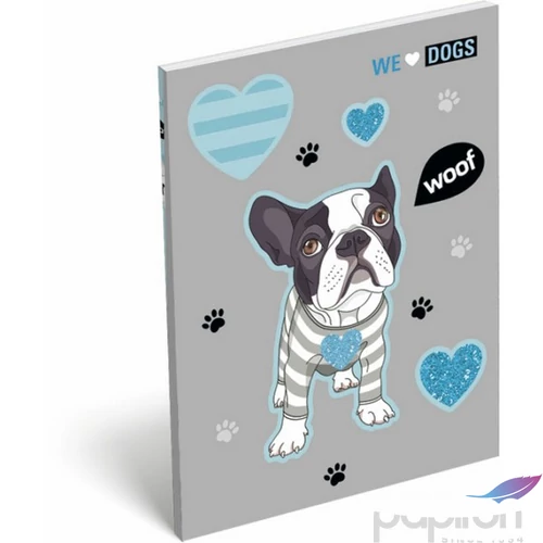 Notesz papírfedeles A7 Lizzy We Love Dogs Woof Lizzy kollekció
