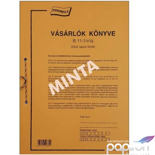 Ny B.11-1/V/ÚJ Vásárlók könyv A4 20X3pl Vásárlók könyve