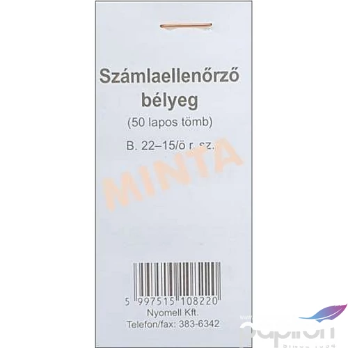 Ny B 22-15/ö Ellenőrző bélyeg 50 lapos 45x100 mm C